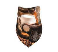 Salelf Freshly Brewed Hot Coffee Dog Bandana Premium Durable Triangle Scarf -1 PackWashable Make Your Pooch Stand Out Dog Bandana Suitable for Neutral Large Dogs