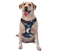 Salelf Friendly Smiling Sharks No Pull Dog Harness Reflective Adjustable Pet VES No Choke Front Clip Pet Harness with 2 Leash Clips + 1 Pet Leash for Large Dog Walking