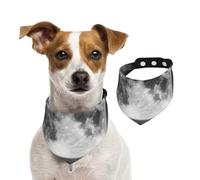 Salelf Full Moon and Stars for Dog Bandana Adjustable - Quick Dry & Breathable Cotton, Cute Floral Pattern for Small Medium Large Dogs, Perfect for Holiday Photos