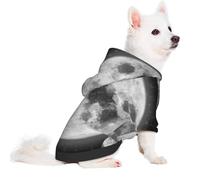 Salelf Full Moon and Stars for Small Dog Hoodie for Winter Fall, Warm Polyester Puppy Clothes with Hood, Soft Cozy Dog Sweater for Small Breeds, Cold Weather Pet Apparel