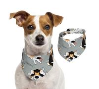 Salelf Funny Beagle Active Dog for Dog Bandana Adjustable - Quick Dry & Breathable Cotton, Cute Floral Pattern for Small Medium Large Dogs, Perfect for Holiday Photos