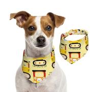 Salelf Funny Construction Vehicles for Dog Bandana Adjustable - Quick Dry & Breathable Cotton, Cute Floral Pattern for Small Medium Large Dogs, Perfect for Holiday Photos