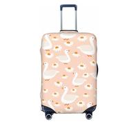 Salelf Geese and Flower Luggage Cover Washable Elasticated Luggage Covers for Suitcase TSA Approved Stylish Scratch Resistant Luggage Case Protector, Black, M (22.8-25 in suitcase)
