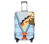 Salelf Giraffe Come Out From Zipper for Luggage Cover Washable Elasticated Suitcase Covers TSA Approved Stylish Dust and Scratch Resistant Case Protector for Kids and Adults, Black, Large