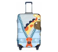 Salelf Giraffe Come Out From Zipper for Luggage Cover Washable Elasticated Suitcase Covers TSA Approved Stylish Dust and Scratch Resistant Case Protector for Kids and Adults, White, Medium