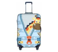 Salelf Giraffe Come Out From Zipper for Luggage Cover Washable Elasticated Suitcase Covers TSA Approved Stylish Dust and Scratch Resistant Case Protector for Kids and Adults, White, Large