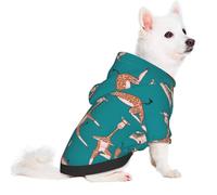 Salelf Giraffes Doing Various Yoga for Small Dog Hoodie for Winter Fall, Warm Polyester Puppy Clothes with Hood, Soft Cozy Dog Sweater for Small Breeds, Cold Weather Pet Apparel