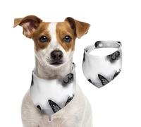 Salelf Glittering Grey Butterfly for Dog Bandana Adjustable - Quick Dry & Breathable Cotton, Cute Floral Pattern for Small Medium Large Dogs, Perfect for Holiday Photos