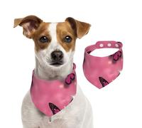 Salelf Glittering Pink Butterfly for Dog Bandana Adjustable - Quick Dry & Breathable Cotton, Cute Floral Pattern for Small Medium Large Dogs, Perfect for Holiday Photos