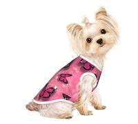 Salelf Glittering Pink Butterfly for Dog Shirts Elastic Soft Dog T-Shirts Spring Summer Pet Clothes Breathable Pet Apparel Tee Shirt for Puppy Kitty Cats Small Medium Dogs