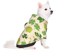 Salelf Good Luck and Happiness for Small Dog Hoodie for Winter Fall, Warm Polyester Puppy Clothes with Hood, Soft Cozy Dog Sweater for Small Breeds, Cold Weather Pet Apparel