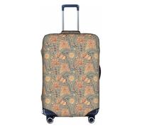 Salelf Gorgeous Endless Flowers for Luggage Cover Washable Elasticated Suitcase Covers TSA Approved Stylish Dust and Scratch Resistant Case Protector for Kids and Adults, White, S