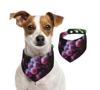 Salelf Grape for Dog Bandana Adjustable - Quick Dry & Breathable Cotton, Cute Floral Pattern for Small Medium Large Dogs, Perfect for Holiday Photos