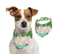 Salelf Graphic Easter Easter Basket for Dog Bandana Adjustable - Quick Dry & Breathable Cotton, Cute Floral Pattern for Small Medium Large Dogs, Perfect for Holiday Photos