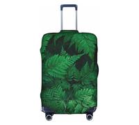 Salelf Green Leave Fern for Luggage Cover Washable Elasticated Suitcase Covers TSA Approved Stylish Dust and Scratch Resistant Case Protector for Kids and Adults, White, Medium