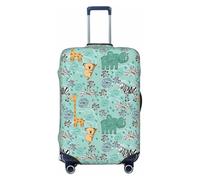 Salelf Hand Draw Animals for Luggage Cover Washable Elasticated Suitcase Covers TSA Approved Stylish Dust and Scratch Resistant Case Protector for Kids and Adults, Black, X-Large