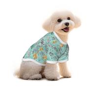 Salelf Hand Draw Animals for Pure Cotton Pet T-Shirt for Dogs & Cats - Soft, Breathable Summer Tee or Sleeveless Vest, for Small Medium Breeds with Sensitive Skin