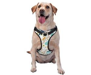 Salelf Hand Drawn Cars Trucks Buses and Roads No Pull Dog Harness Reflective Adjustable Pet VES No Choke Front Clip Pet Harness with 2 Leash Clips + 1 Pet Leash for Large Dog Walking