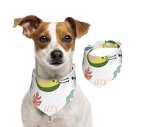 Salelf Happy Avocado for Dog Bandana Adjustable - Quick Dry & Breathable Cotton, Cute Floral Pattern for Small Medium Large Dogs, Perfect for Holiday Photos