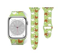 Salelf Happy Chicken Family for Extra Long Apple Watch Band with Dual Buckle, Stretchy Silicone Strap, Sport Fashion Bands for Women Men Compatible with iWatch Series 9/8/SE