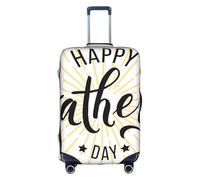 Salelf Happy Father's Day (2) for Luggage Cover Washable Elasticated Suitcase Covers TSA Approved Stylish Dust and Scratch Resistant Case Protector for Kids and Adults, White, Large