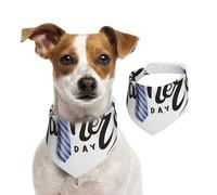 Salelf Happy Father's Day for Dog Bandana Adjustable - Quick Dry & Breathable Cotton, Cute Floral Pattern for Small Medium Large Dogs, Perfect for Holiday Photos