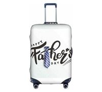 Salelf Happy Father's Day for Luggage Cover Washable Elasticated Suitcase Covers TSA Approved Stylish Dust and Scratch Resistant Case Protector for Kids and Adults, White, S