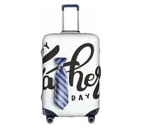 Salelf Happy Father's Day for Luggage Cover Washable Elasticated Suitcase Covers TSA Approved Stylish Dust and Scratch Resistant Case Protector for Kids and Adults, White, L