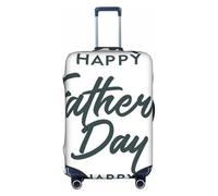 Salelf Happy Father's Day for Luggage Cover Washable Elasticated Suitcase Covers TSA Approved Stylish Dust and Scratch Resistant Case Protector for Kids and Adults, White, Medium