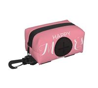 Salelf Happy Mother's Day for Dog Poop Bag Holder for Leash Doggie Waste Bag Dispenser with Carabiner Clip Soft Fabric Zipper Small Doggy Puppy Pouch