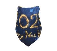 Salelf Happy New Year 2025 Dog Bandana Premium Durable Triangle Scarf -1 PackWashable Make Your Pooch Stand Out Dog Bandana Suitable for Neutral Large Dogs