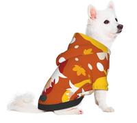 Salelf Happy Thanksgiving Three Gnomes for Small Dog Hoodie for Winter Fall, Warm Polyester Puppy Clothes with Hood, Soft Cozy Dog Sweater for Small Breeds, Cold Weather Pet Apparel