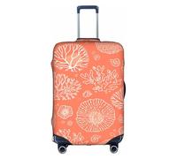 Salelf he Marine Theme With Beautiful Corals for Luggage Cover Washable Elasticated Suitcase Covers TSA Approved Stylish Dust and Scratch Resistant Case Protector for Kids and Adults, White, Small