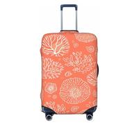 Salelf he Marine Theme With Beautiful Corals for Luggage Cover Washable Elasticated Suitcase Covers TSA Approved Stylish Dust and Scratch Resistant Case Protector for Kids and Adults, Black, Small
