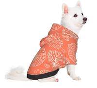 Salelf he Marine Theme with Beautiful Corals for Small Dog Hoodie for Winter Fall, Warm Polyester Puppy Clothes with Hood, Soft Cozy Dog Sweater for Small Breeds, Cold Weather Pet Apparel