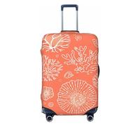 Salelf he Marine Theme With Beautiful Corals Luggage Cover Washable Elasticated Luggage Covers for Suitcase TSA Approved Stylish Scratch Resistant Luggage Case Protector, Black, M (22.8-25 in suitcase