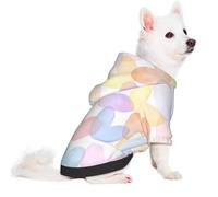Salelf Hearts of Many Colors for Small Dog Hoodie for Winter Fall, Warm Polyester Puppy Clothes with Hood, Soft Cozy Dog Sweater for Small Breeds, Cold Weather Pet Apparel