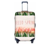 Salelf Hello Spring for Luggage Cover Washable Elasticated Suitcase Covers TSA Approved Stylish Dust and Scratch Resistant Case Protector for Kids and Adults, White, M
