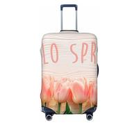 Salelf Hello Spring for Luggage Cover Washable Elasticated Suitcase Covers TSA Approved Stylish Dust and Scratch Resistant Case Protector for Kids and Adults, Black, Medium