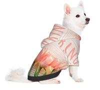Salelf Hello Spring for Small Dog Hoodie for Winter Fall, Warm Polyester Puppy Clothes with Hood, Soft Cozy Dog Sweater for Small Breeds, Cold Weather Pet Apparel