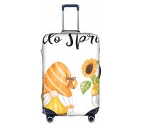 Salelf Hello Spring Sunflower Gnomes for Luggage Cover Washable Elasticated Suitcase Covers TSA Approved Stylish Dust and Scratch Resistant Case Protector for Kids and Adults, White, Large