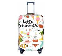 Salelf Hello Summer for Luggage Cover Washable Elasticated Suitcase Covers TSA Approved Stylish Dust and Scratch Resistant Case Protector for Kids and Adults, White, S