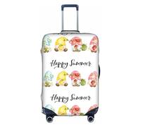 Salelf Hello Summer Gnome for Luggage Cover Washable Elasticated Suitcase Covers TSA Approved Stylish Dust and Scratch Resistant Case Protector for Kids and Adults, White, M