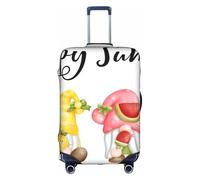 Salelf Hello Summer Gnome for Luggage Cover Washable Elasticated Suitcase Covers TSA Approved Stylish Dust and Scratch Resistant Case Protector for Kids and Adults, White, S