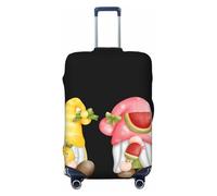 Salelf Hello Summer Gnome for Luggage Cover Washable Elasticated Suitcase Covers TSA Approved Stylish Dust and Scratch Resistant Case Protector for Kids and Adults, Black, Small