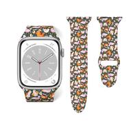 Salelf Hens, Roosters and Chicks for Extra Long Apple Watch Band with Dual Buckle, Stretchy Silicone Strap, Sport Fashion Bands for Women Men Compatible with iWatch Series 9/8/SE