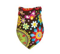 Salelf Hippie Peace Love Dog Bandana Premium Durable Triangle Scarf -1 PackWashable Make Your Pooch Stand Out Dog Bandana Suitable for Neutral Large Dogs