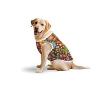 Salelf Hippie Peace Love for Dog Costume, All Season Soft Pure Cotton Pet Harness, Outerwear for Medium to Large Dogs, Outdoor Walking