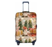 Salelf Holiday Christmas Stars for Luggage Cover Washable Elasticated Suitcase Covers TSA Approved Stylish Dust and Scratch Resistant Case Protector for Kids and Adults, White, S
