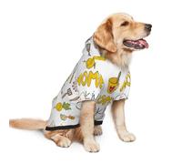 Salelf Home Cooking for Dog Hoodie Sweatshirt for Large Dogs, Winter Warm Fleece Lined Polyester Jacket for German Shepherd Golden Retriever, Reflective Strips for Night Walk